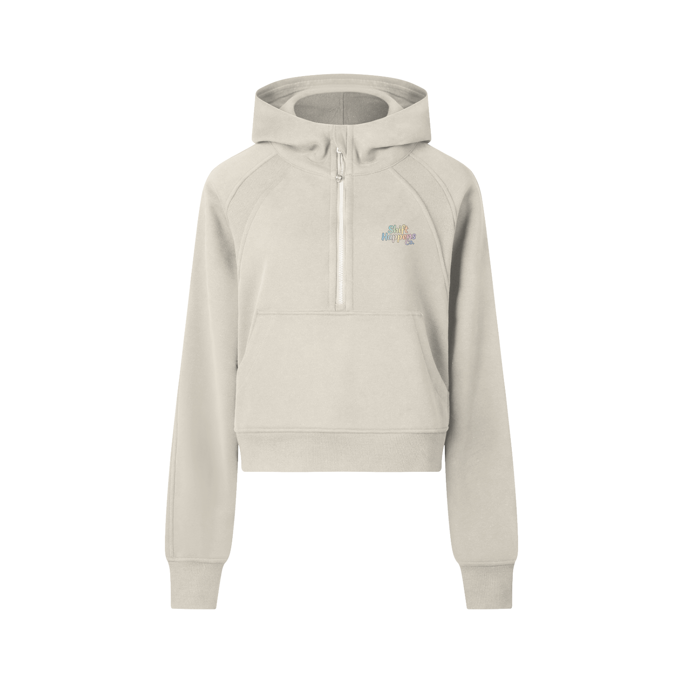 Shift Happens Co. Women’s Cropped Half-Zip Hoodie