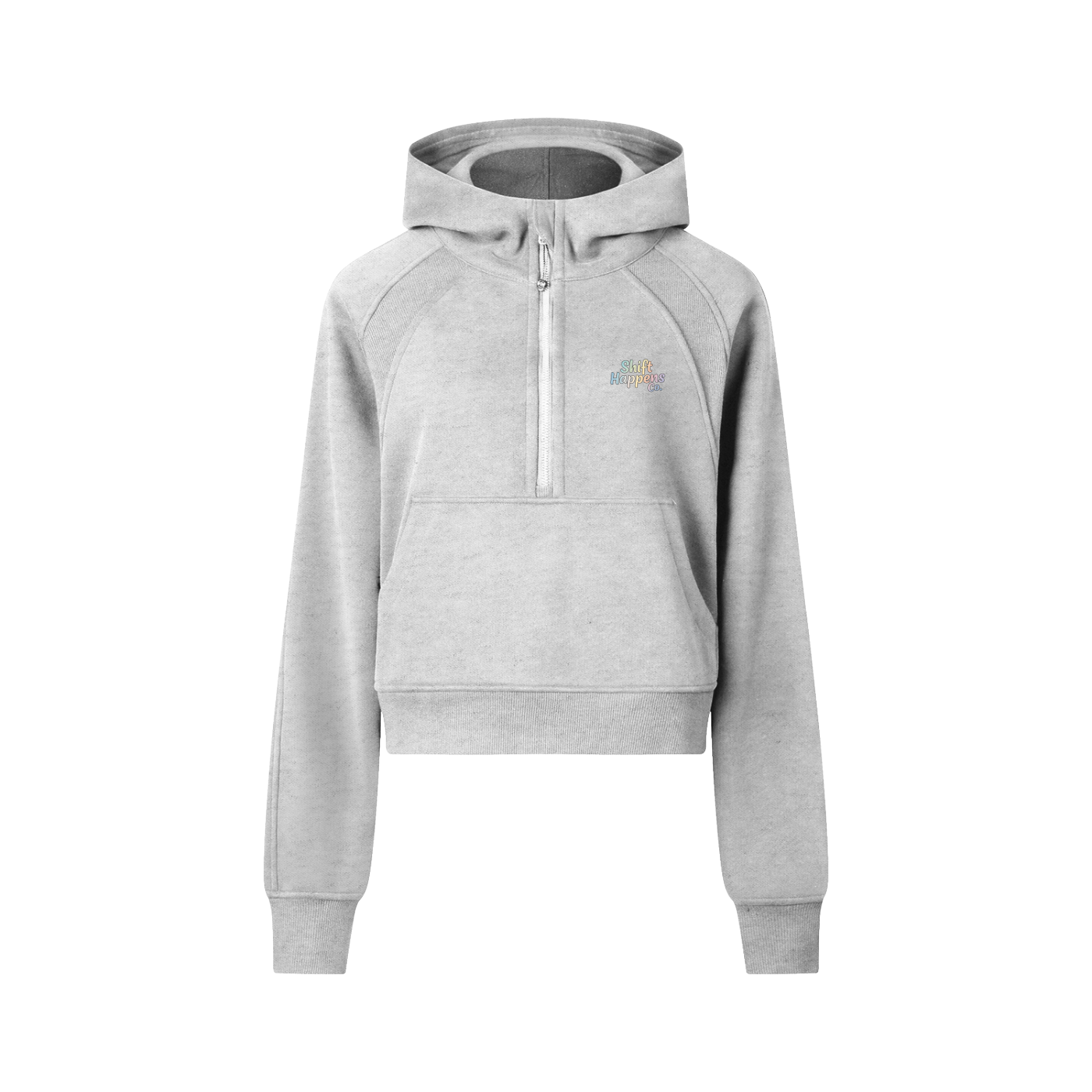 Shift Happens Co. Women’s Cropped Half-Zip Hoodie