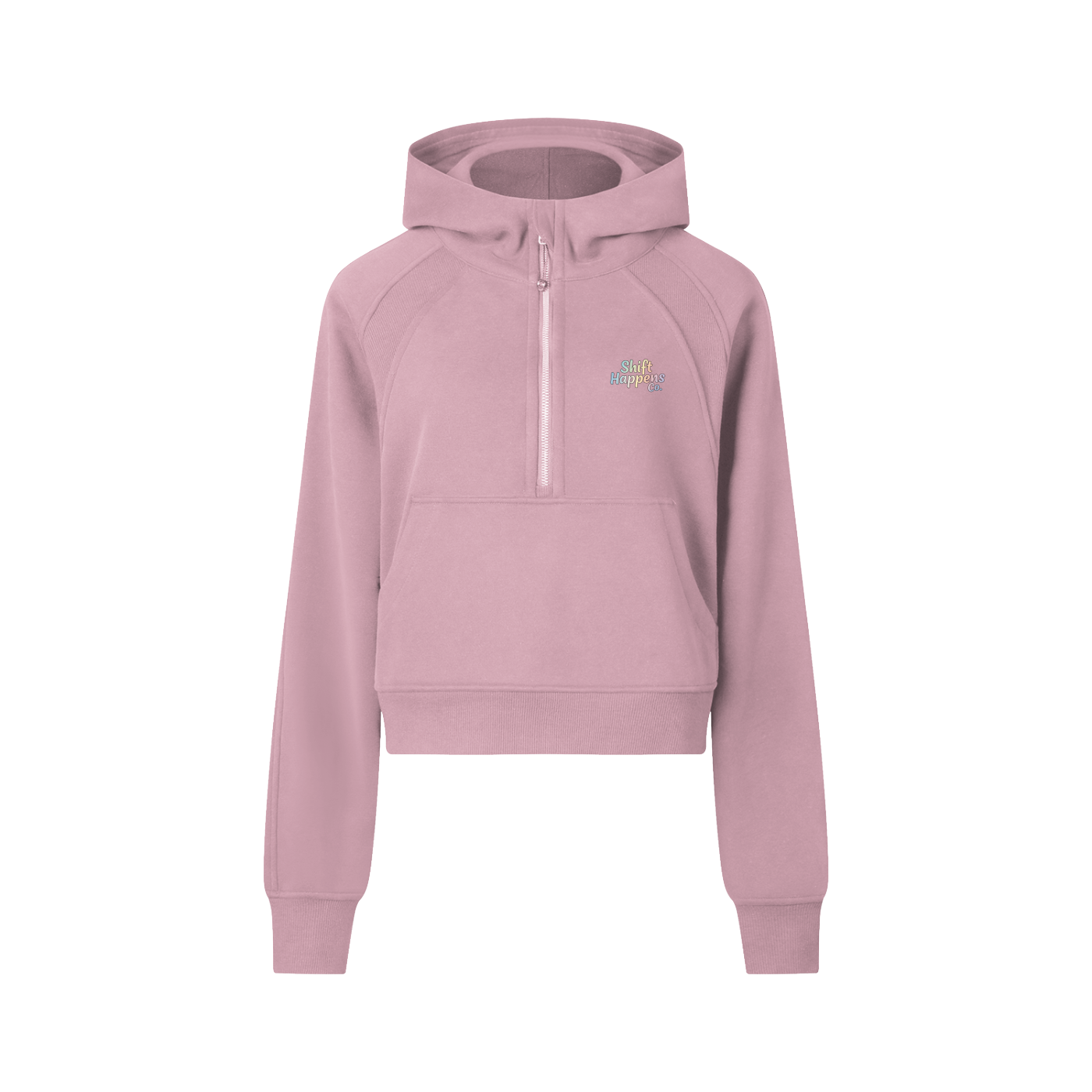 Shift Happens Co. Women’s Cropped Half-Zip Hoodie
