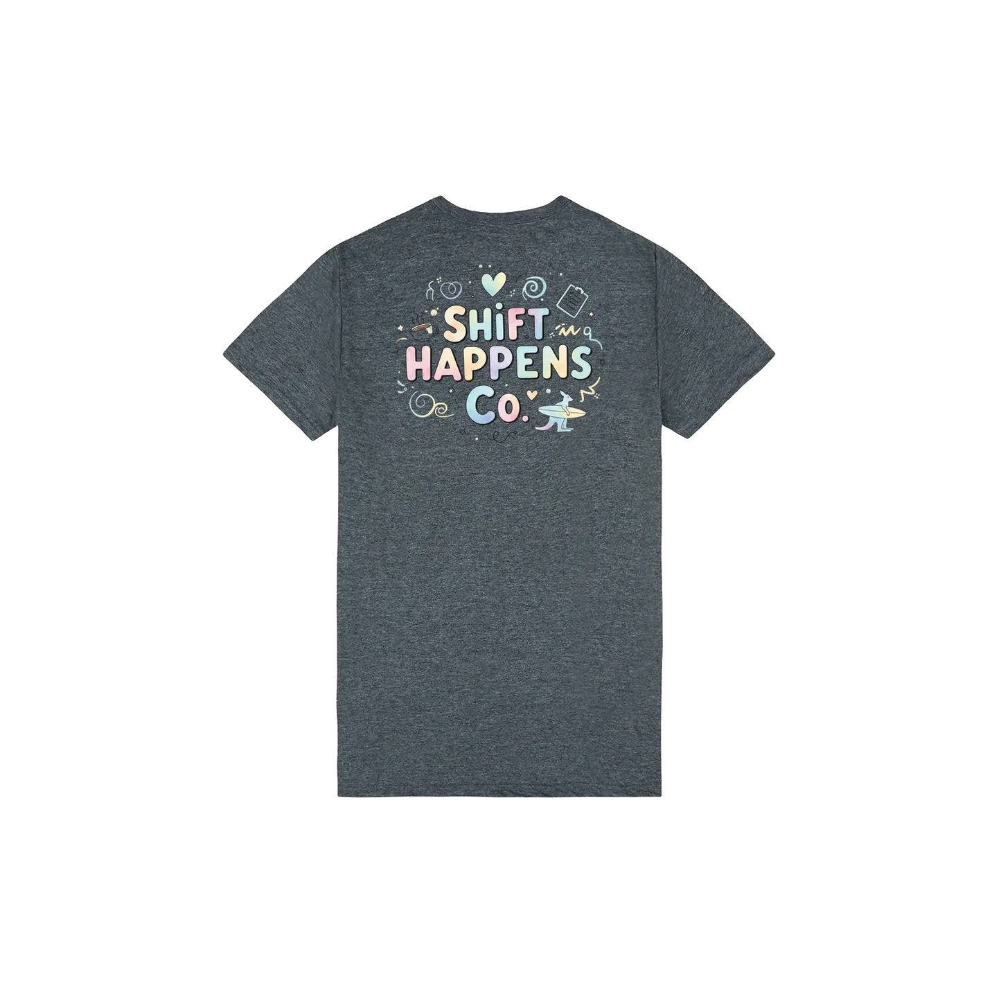Shift Happens Co. Illustrated Logo Tee – Unisex Support Worker T-Shirt