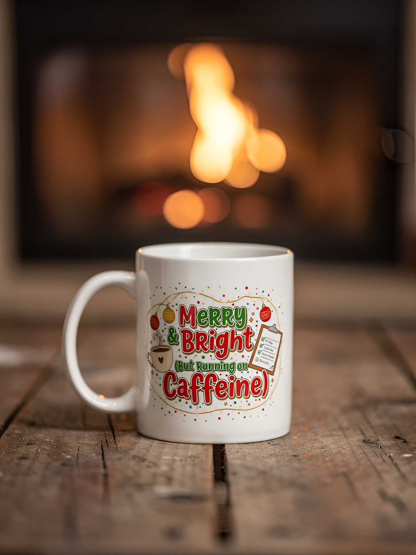 Merry & Bright (But Running on Caffeine) Mug