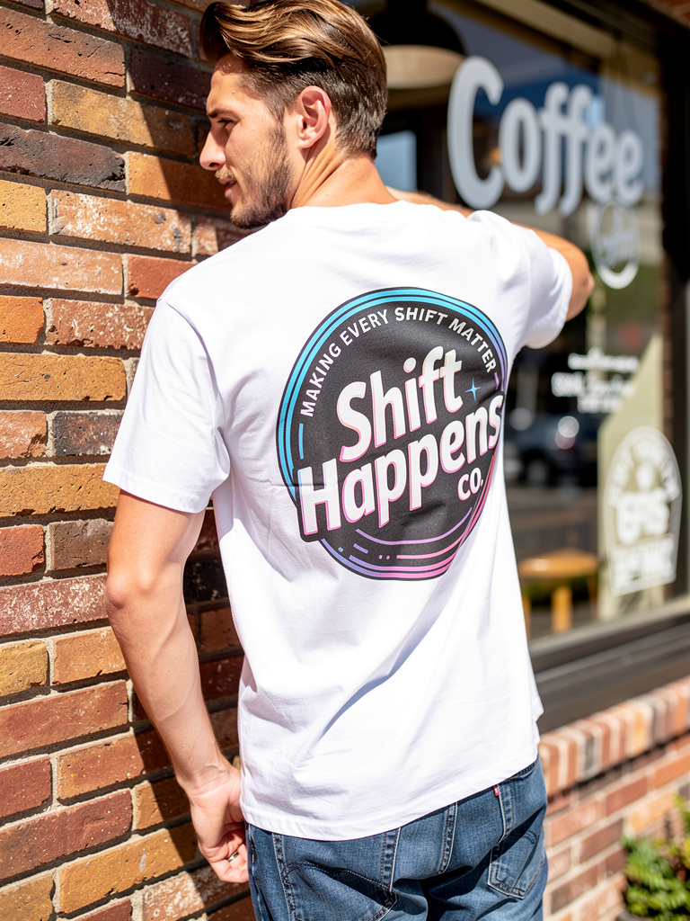 Retro Shift Happens Badge Tee