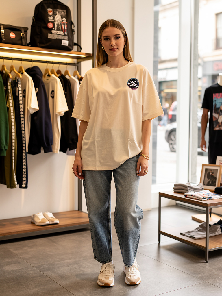 Retro Shift Happens Badge Tee