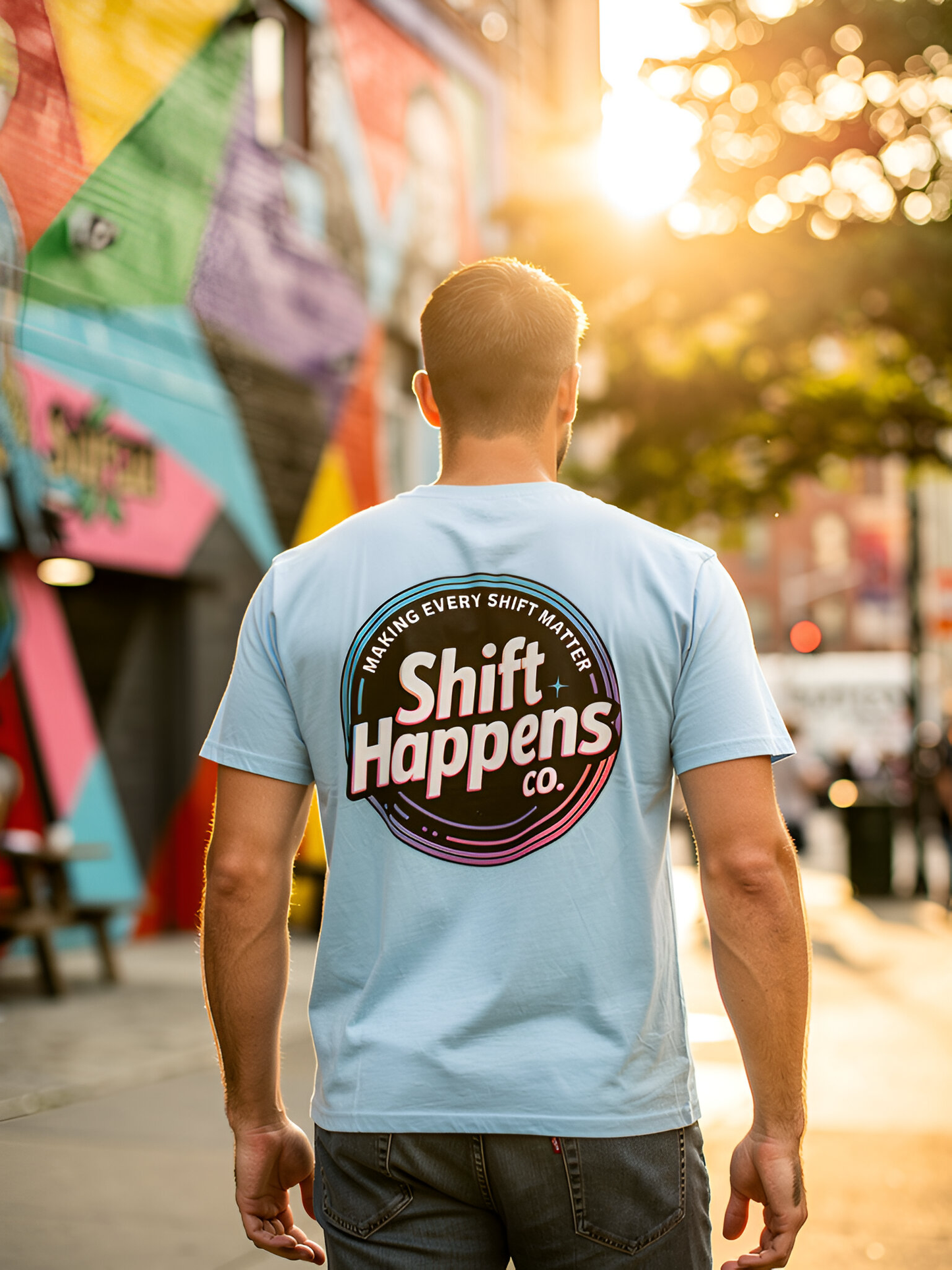Retro Shift Happens Badge Tee