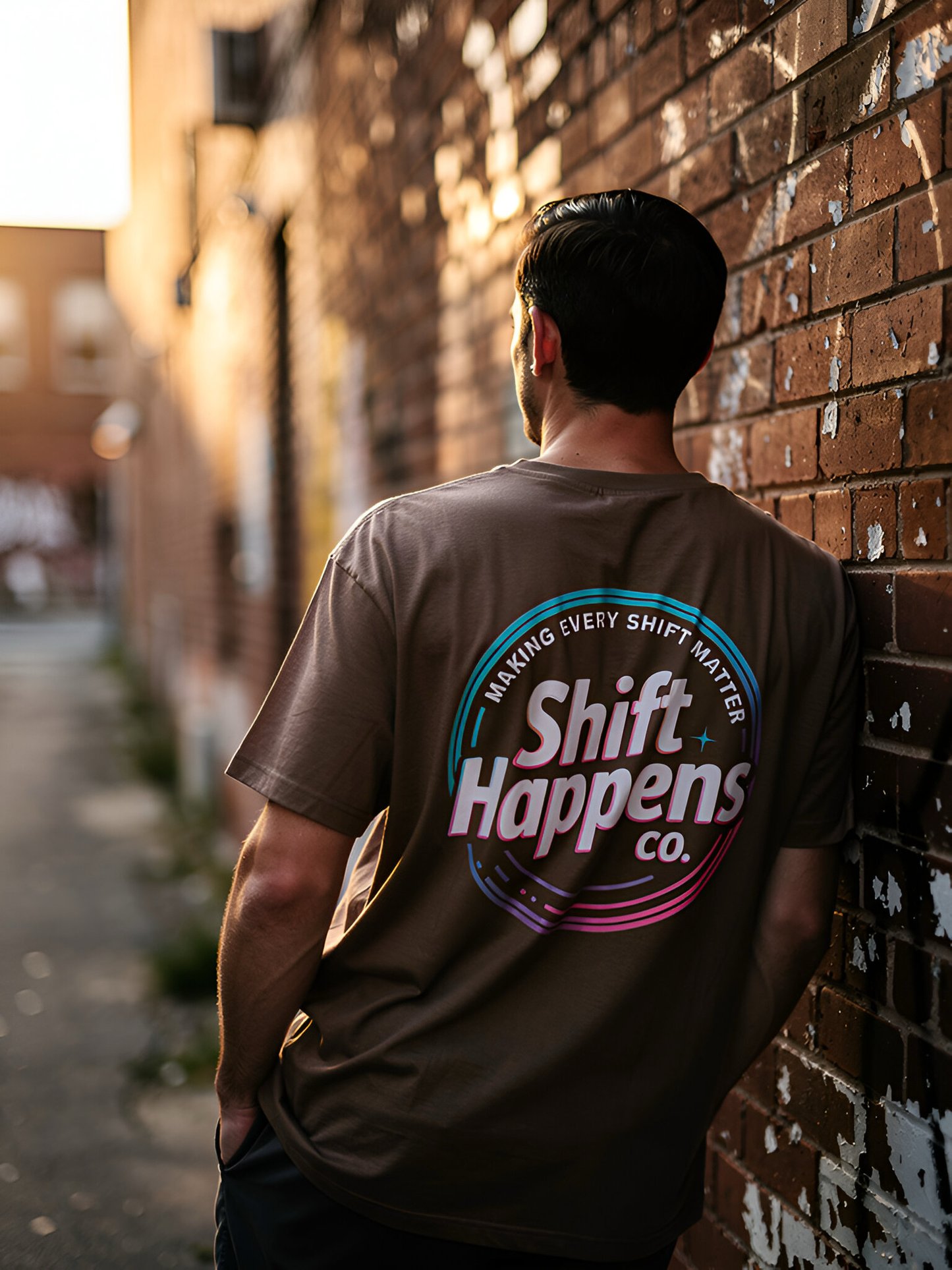 Retro Shift Happens Badge Tee