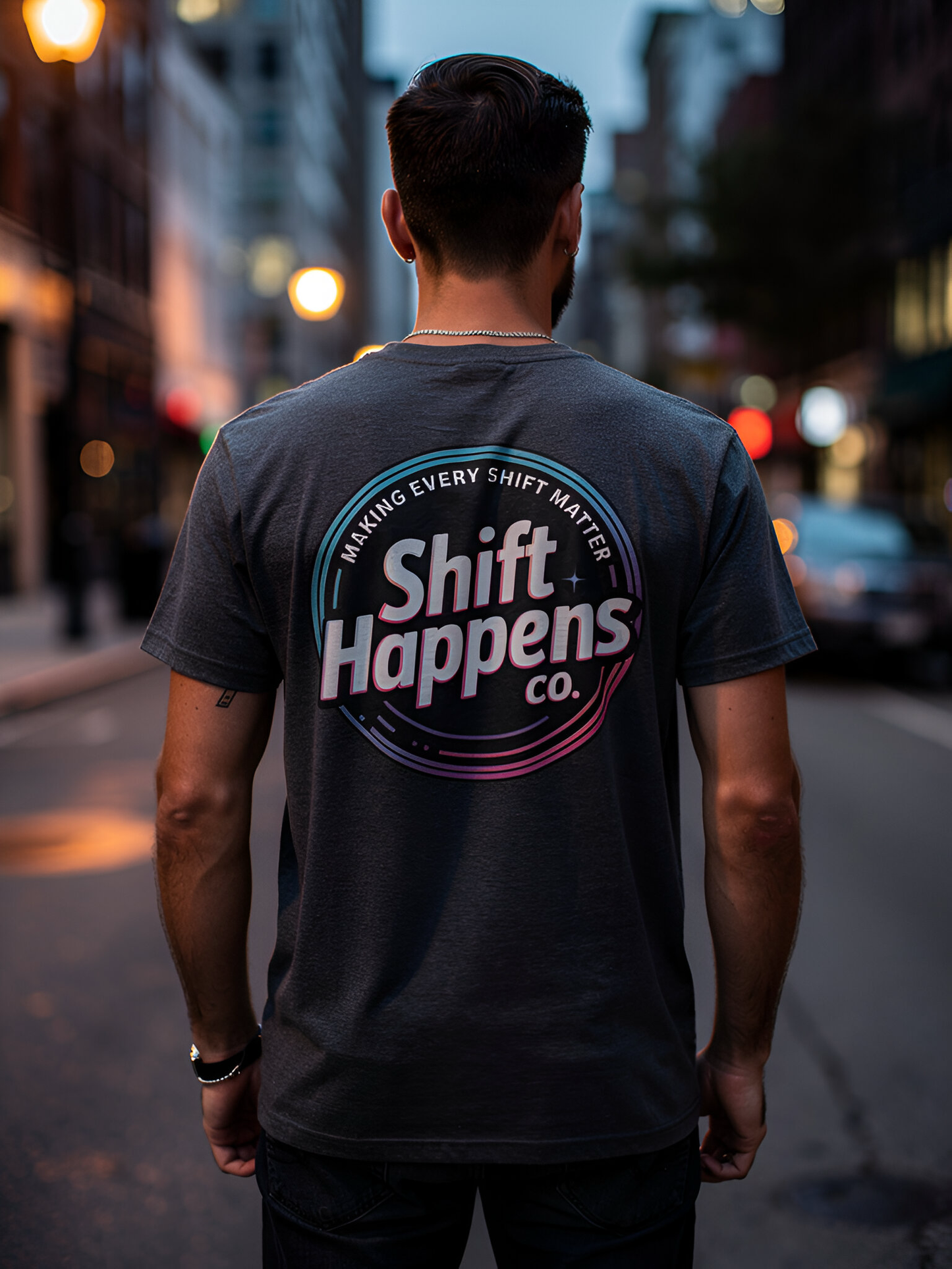 Retro Shift Happens Badge Tee