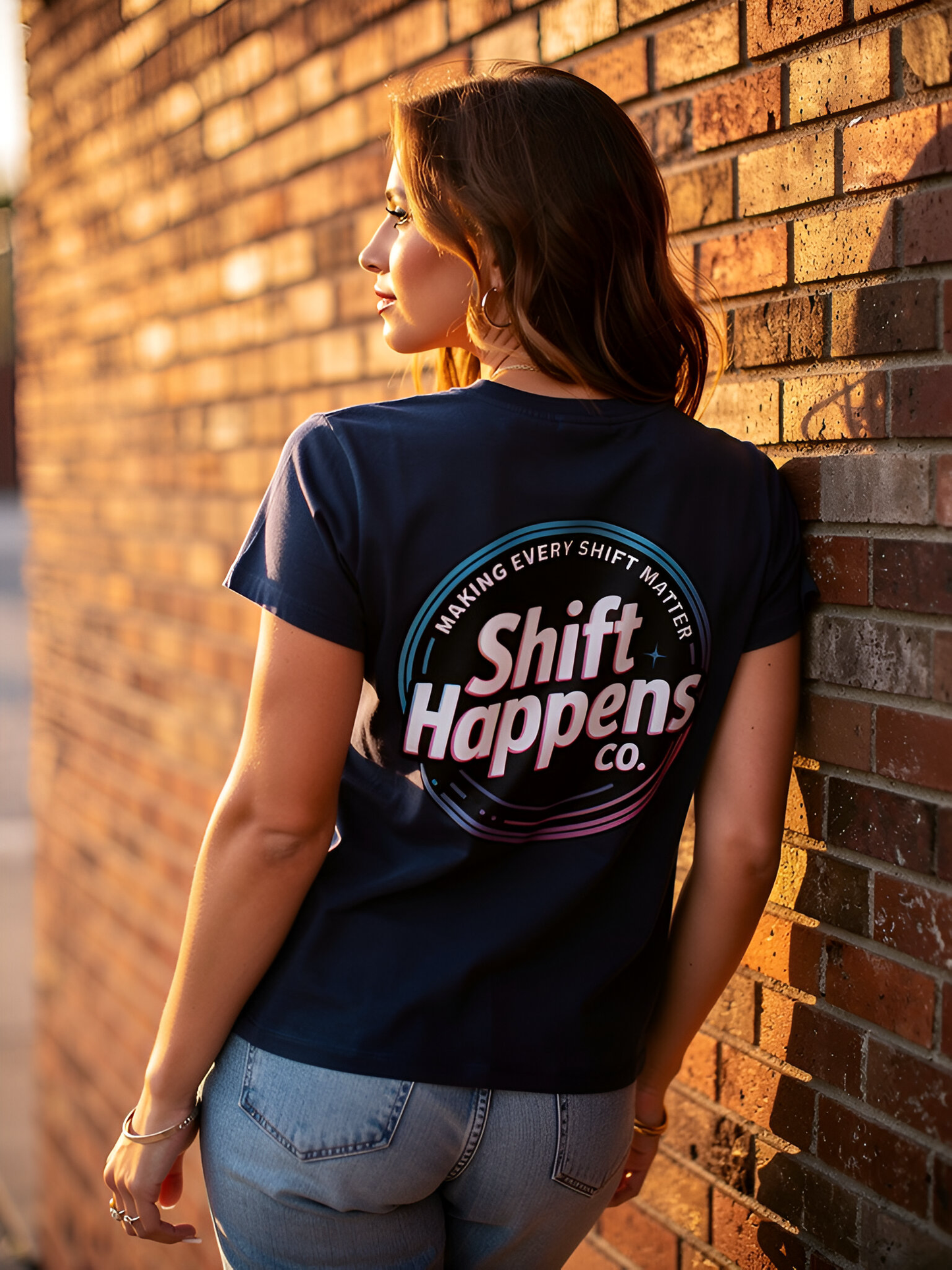 Retro Shift Happens Badge Tee