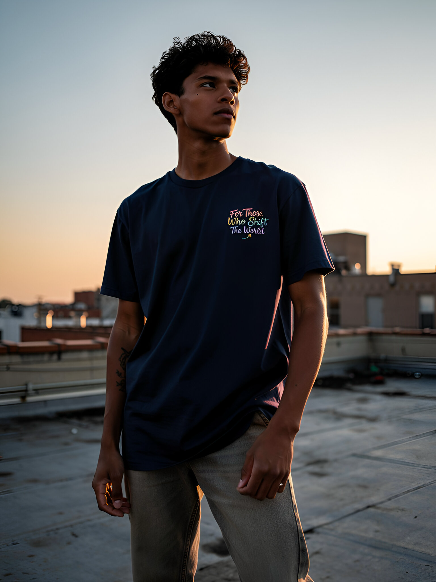 Shift Happens Co. Illustrated Logo Tee – Unisex Support Worker T-Shirt