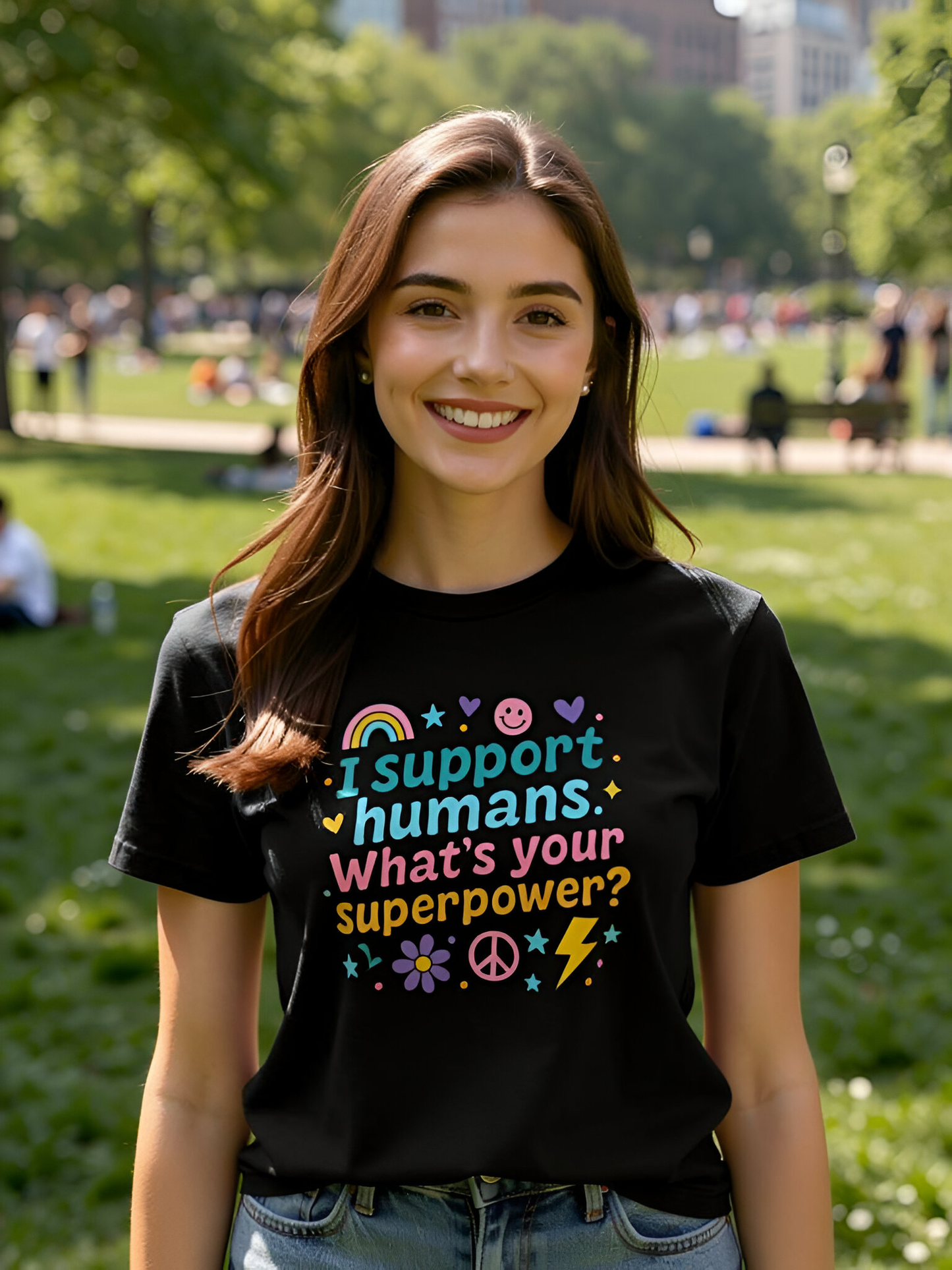 I Support Humans. What’s Your Superpower? T-Shirt
