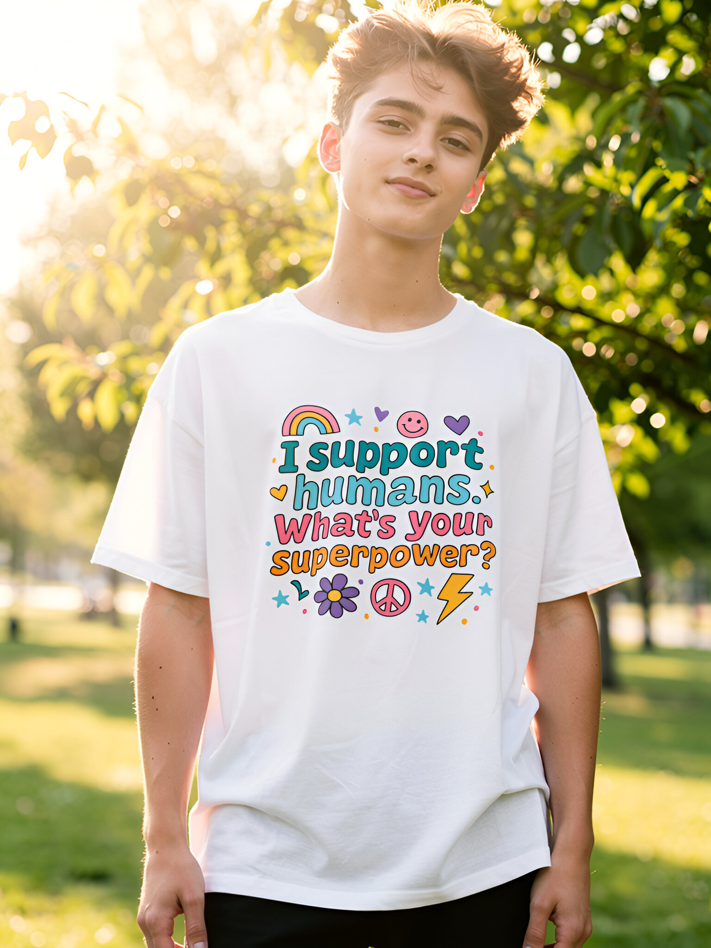I Support Humans. What’s Your Superpower? T-Shirt