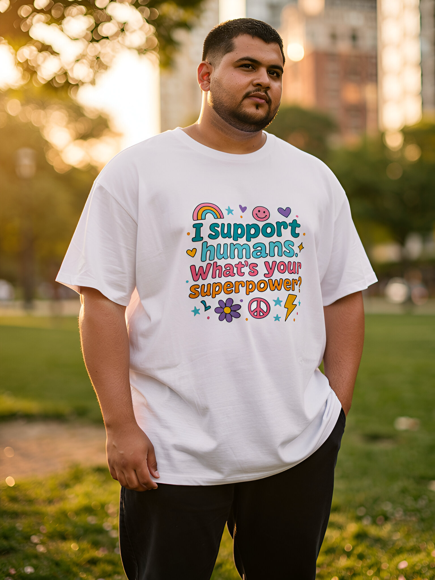 I Support Humans. What’s Your Superpower? T-Shirt