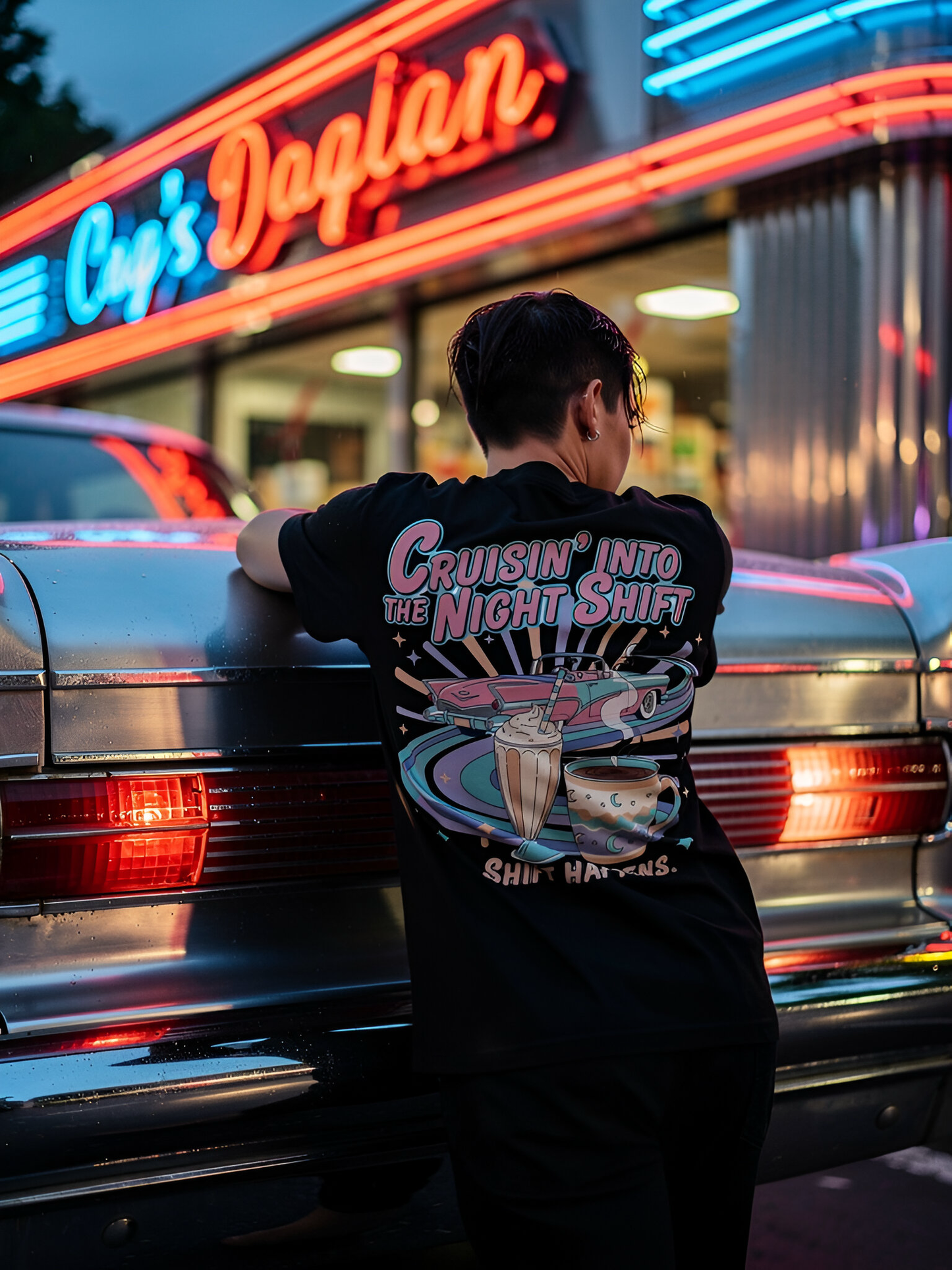 Cruisin’ Into the Night Shift – Rewind Collection Tee