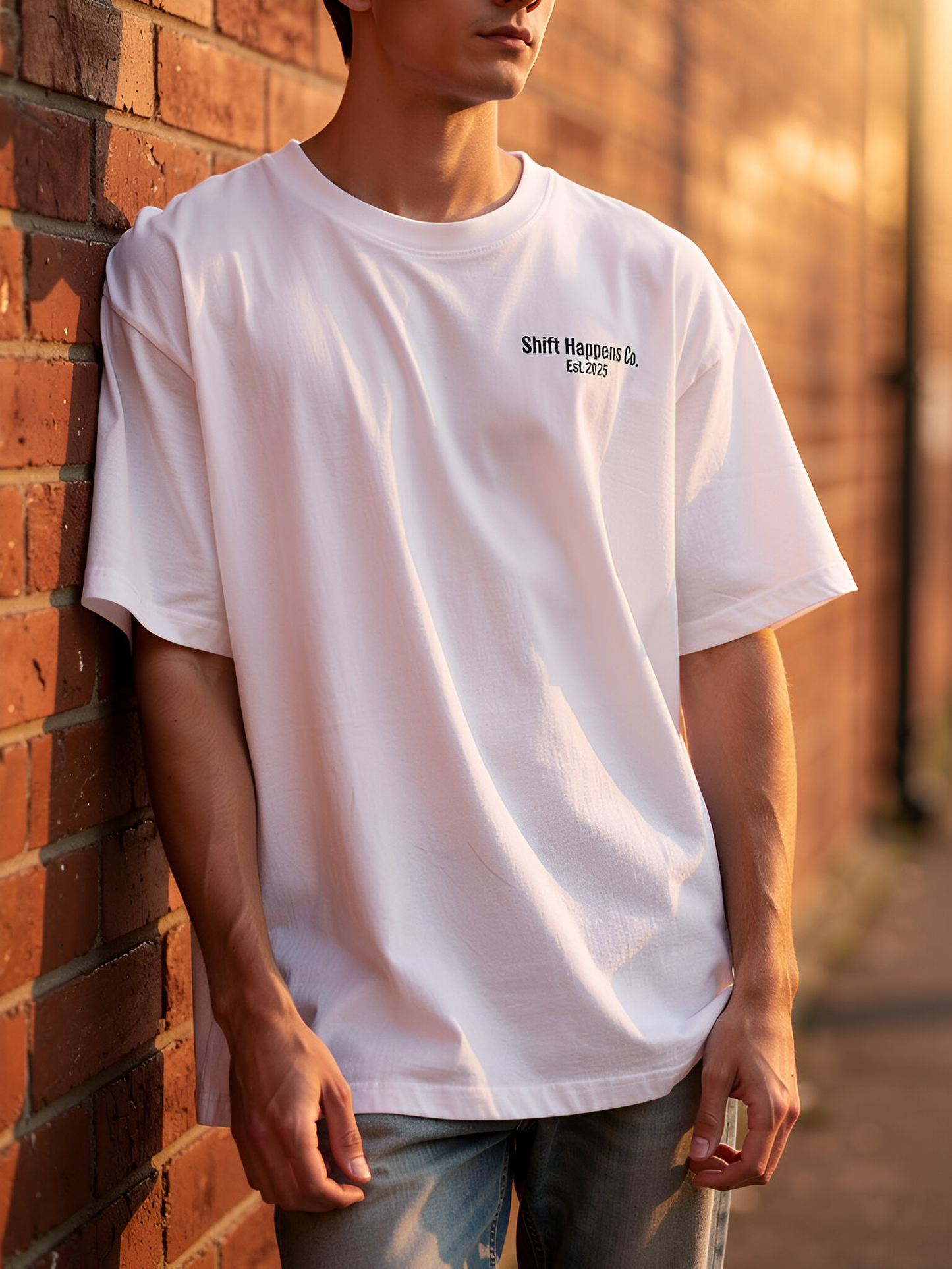 Shift Happens Co. Men’s Cotton Tee – No Shortcuts. Just Impact.