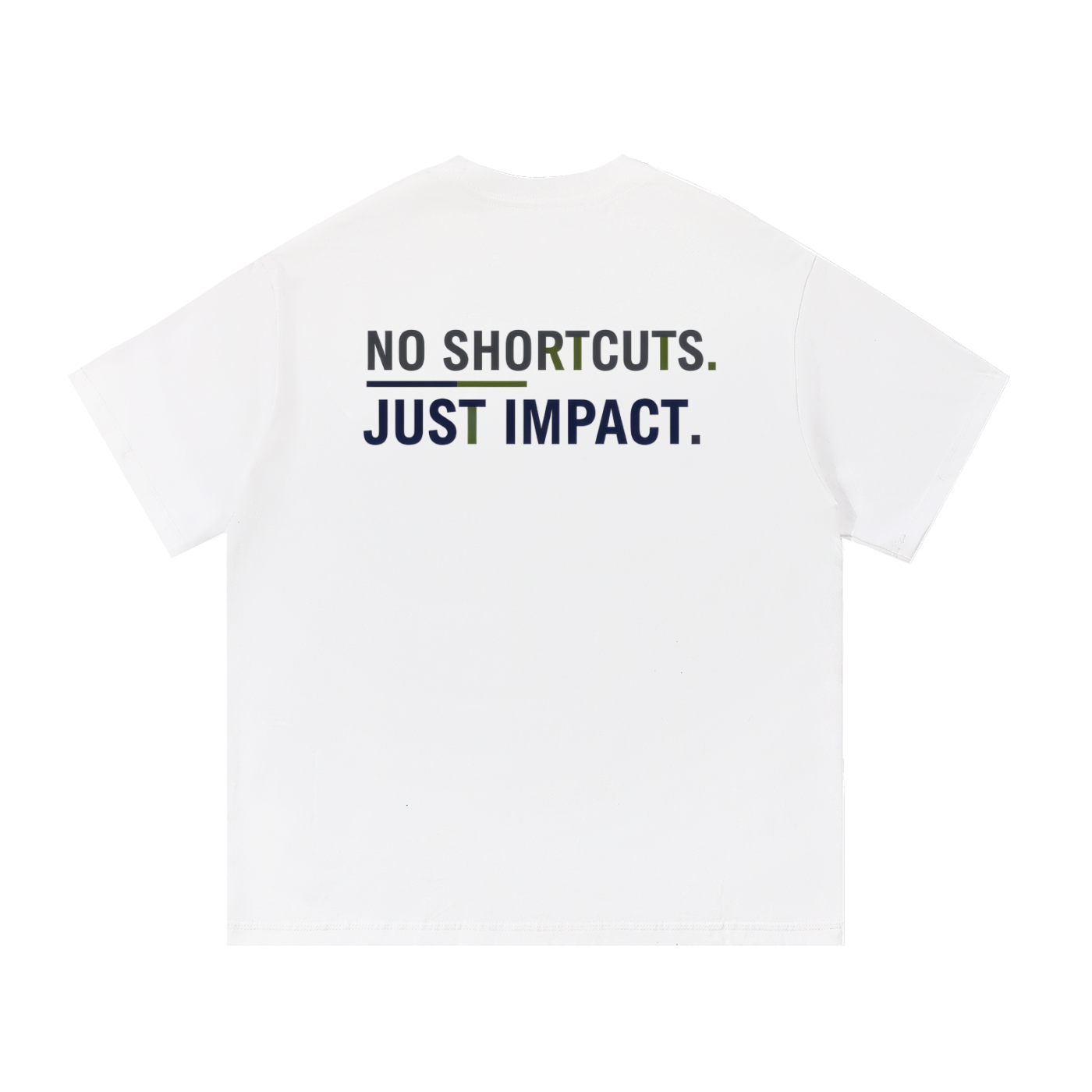 Shift Happens Co. Men’s Cotton Tee – No Shortcuts. Just Impact.