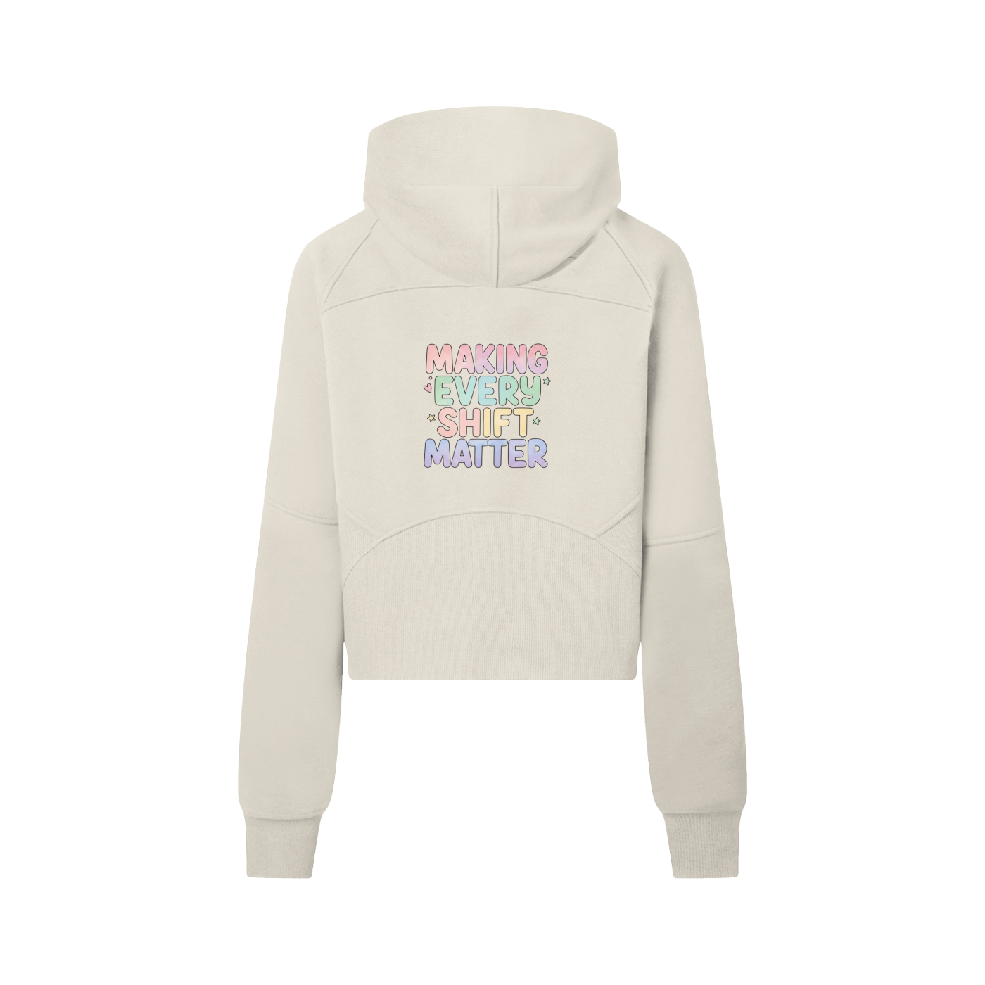 Shift Happens Co. Women’s Cropped Half-Zip Hoodie