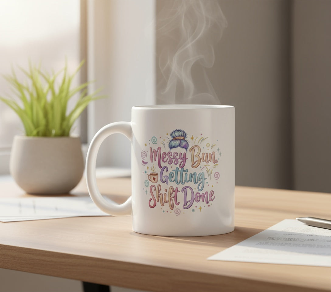 Messy Bun, Getting Shift Done Mug